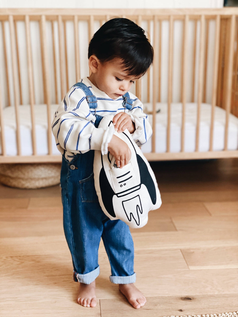 Rocket + Astronaut Canvas Pillow