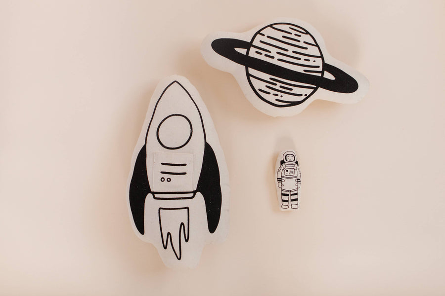 Rocket + Astronaut Canvas Pillow