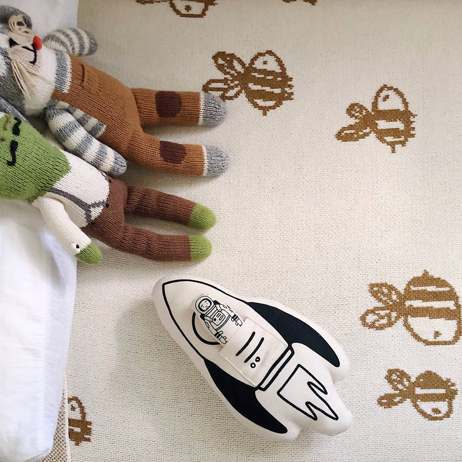 Rocket + Astronaut Canvas Pillow