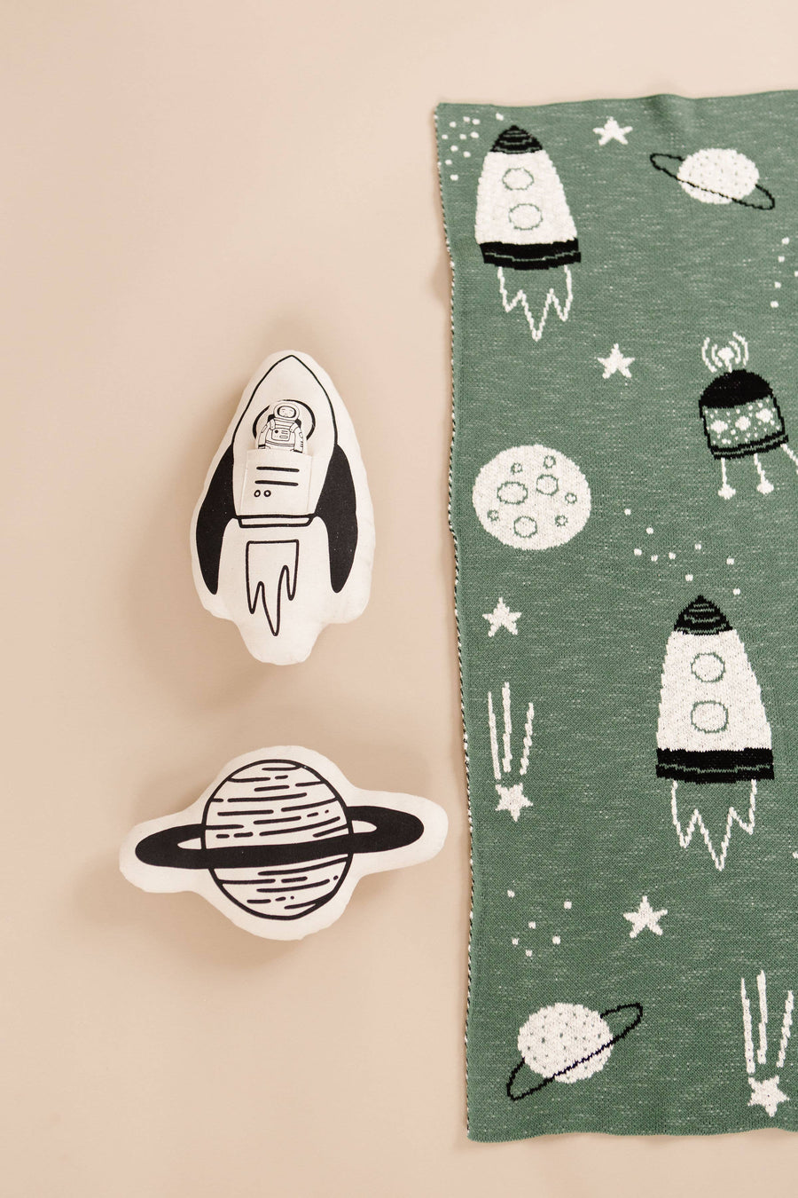 Rocket + Astronaut Canvas Pillow