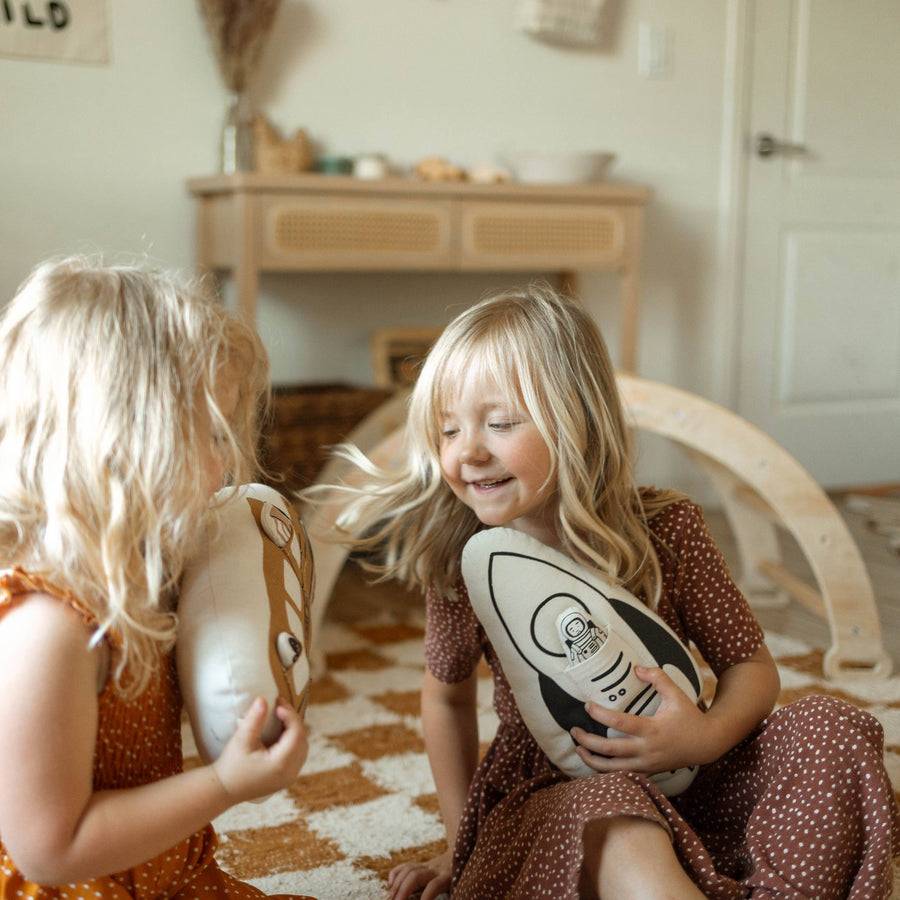 Rocket + Astronaut Canvas Pillow