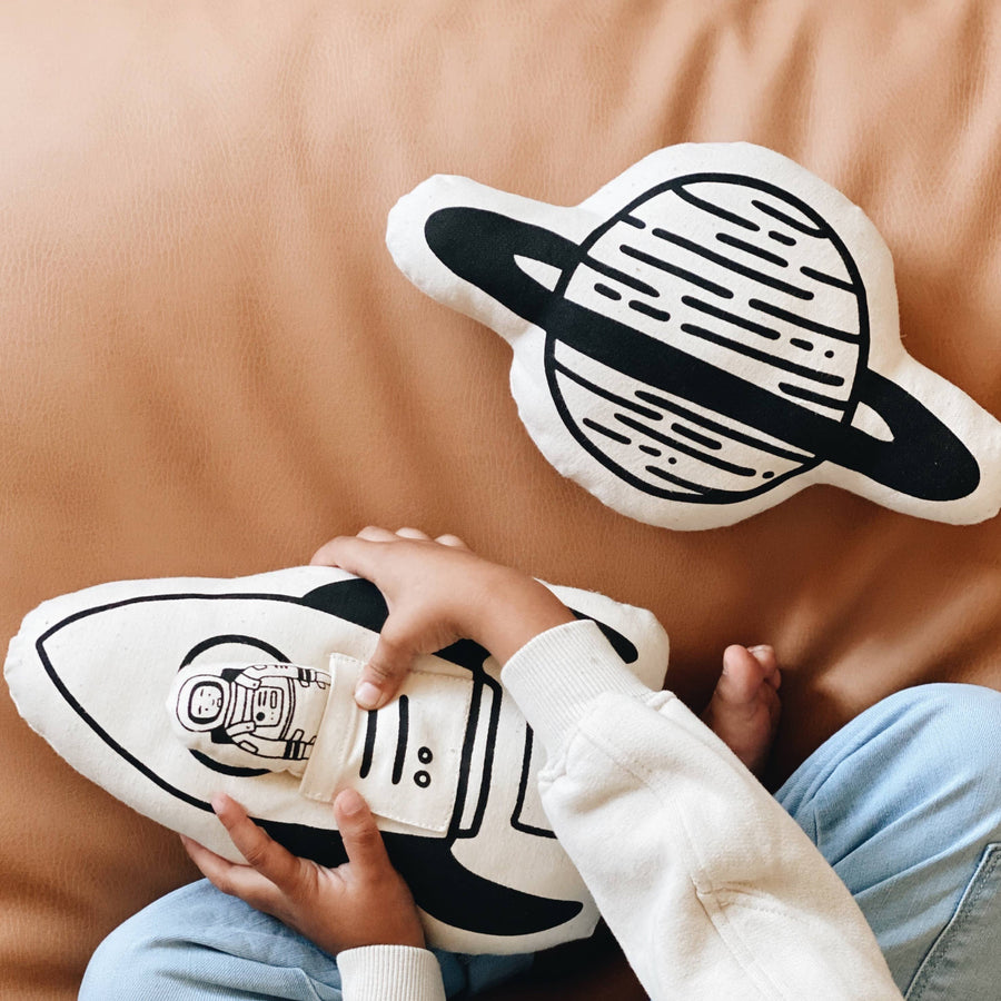 Rocket + Astronaut Canvas Pillow